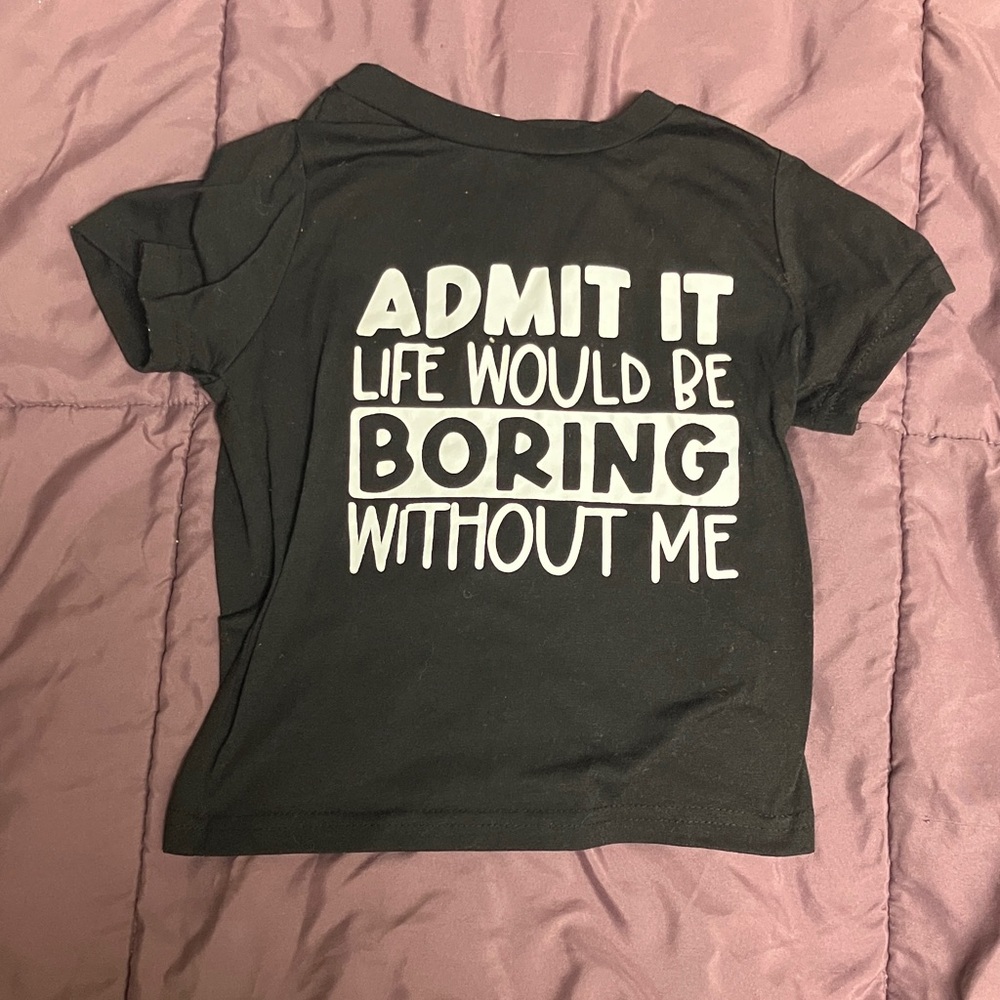 Black Kids T-Shirt with Fun Slogan